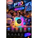 Pazariz Rgb LED Bluetooth Hoparlörlü Dijital Masa Saati, Çalar Saat, Gece Lambası, Termometre, Ambiyans Işığı ve Kablosuz Şarj Destekli Çok Fonksiyonlu Akıllı Saat P10