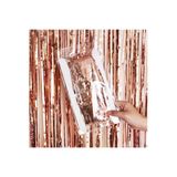 Pazariz Rose Gold Işıltılı Püsküllü Arka Fon Kapı Duvar Perdesi