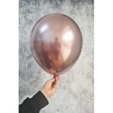 Pazariz Rose Gold Krom Balon Aynalı Balon Roe Gold Renk 10Lu