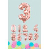 Pazariz Rose Gold Rakam Folyo Balon Rose Gold Sayı Balonlar 16 İnç 40 Cm