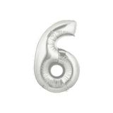 Pazariz Şekilli Supershape Silver Rakam Folyo Balon 6 Numara
