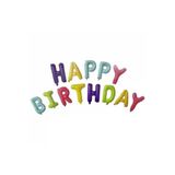 Pazariz Soft Renk Happy Birthday Folyo Balon Seti