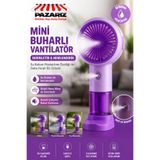pazariz Su Buharı Püskürtmeli Vantilatör Şarjlı El Fanı Nemlendirici Özellikli Taşınabilir Spreyli Şarjlı, Sessiz, Mini Vantilatör Soğutucu Buharlı Fan Mini Masaüstü El Fanı 3 Kademe Standlı