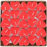 Pazariz Tea Light Mum Kırmızı Kalpli 100'LÜ Mum - 1 Adet - Renkli