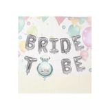 Pazariz Tek Taşlı Bride To Be Folyo Balon Paketi Gümüş Renk