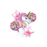 Pazariz Unicorn Folyo Balon Seti Pembe 5 Li Set