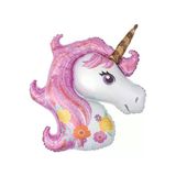 Pazariz Unicorn Pembe Folyo Balon 50 Cm