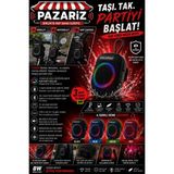 Pazariz Wıreless Bluetooth Portable Speaker BS-296 8W Rgb Kablosuz Hoparlör Scooter ve Bisiklet Uyumlu Bluetooth Hoparlör Taşınabilir Şarjlı Rgb Işıklı 1800 Mah Ipx7 Su Geçirmezlik Dış Mekan Hoparlör - Kırmızı