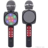 Pazariz WS-1816 LED Işıklı Karaoke Mikrofon, Bluetooth Hoparlör Mp3; - Renkli