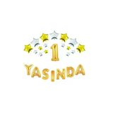 Pazariz Yıldızlı Yasında Gold Folyo Balon Set 3 Sayısı Gümüş Renk