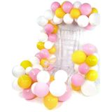 Pazariz Zincir Balon Makaron Pembe Sarı Beyaz Mat 5 Metre
