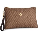 Pazarvia Shop Dokuma Hasır Desenli Clutch Çanta - 0-Kahverengi