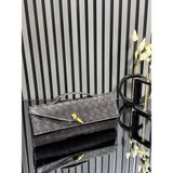 Pazarvia Shop Hasır Deri Clutch Çanta - Süet Siyah