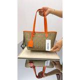 Pazarvia Shop Kol Çantası Modern Monogram - Açık Turuncu