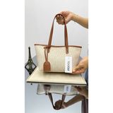Pazarvia Shop Kol Çantası Modern Monogram - Taba - Krem Rengi