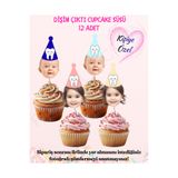 P&B COLLECTION WORKSHOP 12 ADET Dişim Çıktı Diş Buğdayı Parti Kişiye Özel Fotoğraflı Kürdanı Cupcake Süsü Seti