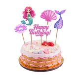 P&B COLLECTION WORKSHOP Deniz Kızı Kız Erkek Çocuk Maket Pasta Kürdanı Pasta Süsleri Cupcake Kürdan Süsleri Büyük Boy