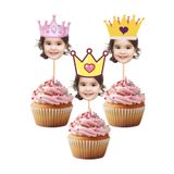 P&B COLLECTION WORKSHOP Kişiye Özel Fotoğraflı Doğum Günü Cupcake Pasta Dekor Süslemesi 12 adet