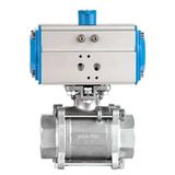 PBLV 200-032 11/4" Çift Etkili Pnömatik Aktüatörlü, On-Off, 2/2 Yollu, Dişli, 304 Paslanmaz 3 Parçalı Küresel Vana