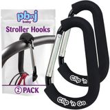 PBnJ baby Clip n Go - 2'li Paket X-Large Bebek Arabası Düzenleyici Kanca Klipsi Çanta Alışveriş ve Bebek Bezi Çantaları için
