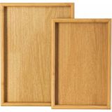 PBT-362 Ahşap Tepsi 2li Set Çay Kahve Bambu Sunumu Tepsi Seti - Çok Renkli - Standart