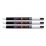 PC-1MR Uni posca Beyaz Boya Marker Kalemler Ultra İnce 0,7 mm Kalibre Uç Ucu Her Yüzeye Yazılır Kumaş Cam Taş Metal Ahşap Plastik (3'lü Paket)
