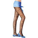 Pc Paris Tilly Siyah Geometrik Desen Esnek Vintage Külotlu Çorap
