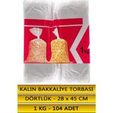 PC Premium Center ( Dörtlük ) Kalın Bakkaliye Torbası 28 x 45 cm 1 kg 115 Adet - Buzdolabı Poşeti - Bakliyat Naylonu