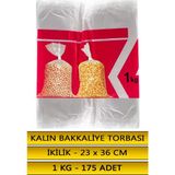 PC Premium Center ( İkilik ) Kalın Bakkaliye Torbası 28 x 45 cm 1 kg 115 Adet - Buzdolabı Poşeti - Bakliyat Naylonu - İkilik 23 x 36