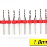 PCB Mikro Karbür CNC Matkap Ucu 10lu Set 1,80mm Tungsten 18 Shank