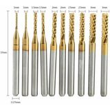 Pcb Mini Karbür Freze Kesici 1.0-3.0Mm 10 Lu Set 3.175Mm Shank