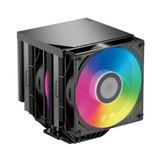 PCCOOLER RT720 TC ARGB BK CPU Hava Soğutucu, 7 Isı Borusu, Çift 120mm PWM Fan, AMD AM4/AM5 & Intel LGA1700/1851/1200/1151/1150 Uyumlu (Siyah)