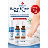PD PODOLOGY 3’lü El Ayak ve Tırnak Bakım Seti - Topuk Bakım Kremi 100 ml, Çay Ağacı Yağı 30 ml, Tırnak Bakım Solüsyonu 30 ml