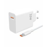 PDAteknoloji 33 watt USB Hızlı Şarj Başlık Adaptör + 1m Hızlı Şarj Kablosu Fast Turbo Qualcomm 3.0 MS-11 Hızlı Şarj Göstergeli (Yerli Üretim) (33w+Type-C Kablolu)