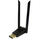 PDAteknoloji Trio W-136, 2.4GHz Wifi Adaptör 600 Mbps Çift Antenli (Realtek High Speed Chips) Driversız Tak Çalıştır (W-136)