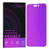 PDDKISS iPhone 14 Pro Gizlilik Ekran Koruyucu 6.1 Inç, Mor Degrade Renkli Anti Casus Anti Mavi Işık HD Ekran Koruyucu Temperli Cam Kolay Kurulum için Uyumlu