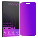 PDDKISS iPhone 15 Pro Max Gizlilik Ekran Koruyucu Temperli Cam 6.7 Inç, Mor Degrade Anti Casus Anti Mavi Işık HD Kolay Kurulum için Uyumlu