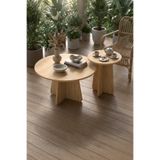 PDMPOİNT DOLAP MARKET Hitit 2'li Orta Sehpa 72 cm-40 cm, İskandinav Orta Sehpa, Bohem, Yuvarlak - Safir Meşe
