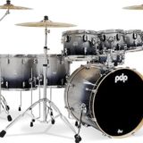 PDP Drums Concept Akçaağaç 7-Parça 22\" Akustik Davul (Silver - Black Sparkle Fade)