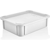 (Pe) Kırılmaz Pizza Hamur Kabı & Kapağı – Restoran, Otel, Fırın ve Pizzacılar Için - Dayanıklı Hamur Saklama Teknesi - 300 x 400 x 75