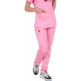 Peace Scrubs Pantolonu – Dar Kesim, 5 Cepli ve Esnek Doktor / Hemşire Altı - Pembe - XL