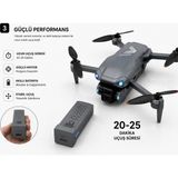 Peachtech Aeroview X7 Ekran Kumandalı Katlanabilir Drone Çift Kamera Hd Canlı Görüntü 2 Batarya - Açık Gri