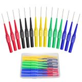 Peakelect 15 ADET Yalıtımlı Otomotiv Arka Prob Seti, Tel Piercing Probu Tahribatsız Multimetre Delinme Test Probu 0,7 mm İğne Pimi, 4 mm Muz Soketi, 5 Renk