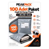PEAKPACK Cepli Gri Kargo Poşeti 45+55 cm 100 Adet Kendinden Yapışkanlı Gönderi Poşeti