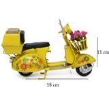 Peanelife Dekoratif Metal Scooter Sepetli