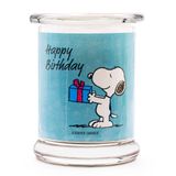 Peanuts Hediye fikri | Kokulu mum Happy Birthday | Kadınlar için hediyeler | Vanilya kokulu mum | Ev dekorasyonu | Cam içinde mum 50 saate kadar yüksek yanma süresi