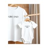 Pear Wear Girl Dad Daddy’s Girl Baskılı 2'li Kombin Takım Baba Oğul Oversize T-shirt Baba Bebek Body
