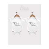 Pear Wear İkiz Bebek Kısa Kollu %100 Pamuklu Twins Bebek Zıbın 1 Ay, 3 Ay, 6 Ay, 9 Ay