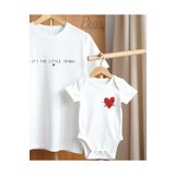 Pear Wear Little Things Baskılı 2'li Kombin Takım Anne Kız Anne Oğul Oversize T-Shirt Anne Bebek Body
