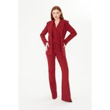 PEARL Bordo Ceket Yelek Pantolon Takım Kadın Blazer Takım Elbise - Ofis Şık Business Casual Moda Trend